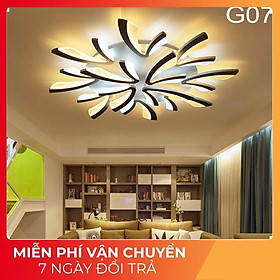 ĐÈN ỐP TRẦN phòng khách, phòng ngủ-G07, Đèn led trang trí hiện đại 12 cánh chữ V, 3 chế độ sáng