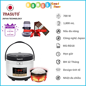 Nồi Cơm Điện Tử MASUTO MS-RD18 Công Nghệ Nhật Bản Dung Tích 1.25L Công