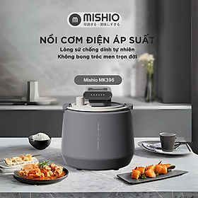 Mua Nồi Cơm Điện Sứ Dưỡng Sinh Mishio MK365 lòng sứ nguyên chất 0.8L không chứa chất chống dính - Hàng chính hãng