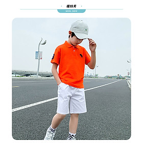 Áo polo bé trai cao cấp chất vải cá sấu cotton mềm mịn an toàn cho da bé ATP3