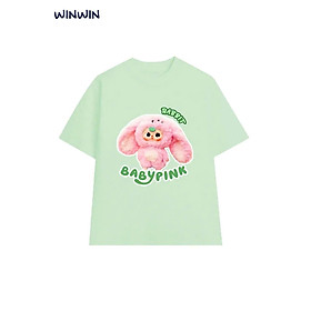 ÁO THUN BÉ GÁI FORM RỘNG IN HÌNH BABY BASIC NÂNG ĐỘ TỪ 12-45KG CHO BÉ GÁI