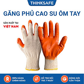 Mua Găng tay bảo hộ lao động phủ cao su Thinksafe  găng cotton chống trơn  nóng  hóa chất  Bao tay phủ cao su hoàn thiện tốt