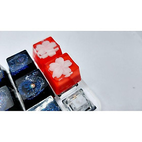 Mua Keycap hoa đào trắng nền đỏ trang trí bàn phím cơ gaming