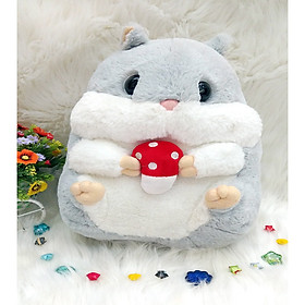 Gấu bông CHUỘT HAMSTER ÔM NẤM- HÀNG LÔNG MỊN