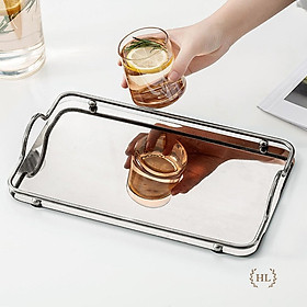 Mua KHAY INOX BÊ ĐỒ | KHAY BÌNH CỐC THỦY TINH ĐỂ ĐỒ DECOR INOX | KHAY INOX PHONG CÁCH RETRO SANG CHẢNH 2021