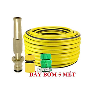 Bộ dây vòi xịt nước rửa xe, tưới cây . tăng áp 3 lần, loại 3m, 5m 206587N cút sập, nối đen, d.vàng