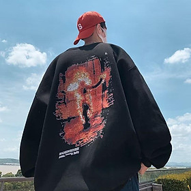 Áo Sweater Tay Dài Cổ Tròn Dáng Rộng In Họa Tiết Sáng Tạo Phong Cách Hip hop Thời Trang Cho Nam M-3XL