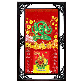 Lịch Cao Cấp 2021 Dán Nổi Chữ Lộc 02 Nền Đỏ Khung Đôi (50x82 Cm)