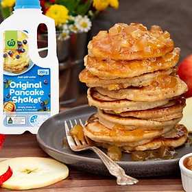 Bánh Đô Rê Mon Với Bột Pha Sẵn Woolworths Original Pancake Shaker 350g Xuất Xứ Úc - Tiện Lợi, Dễ Sử Dụng, Tiết Kiệm Thời Gian Cho Bánh Thơm Ngon, Xốp, Mềm