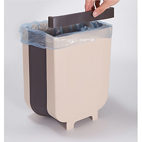 Thùng rác, Giỏ rác VUÔNG đa năng gấp gọn treo kẹp tủ bếp nhựa dẻo siêu bền cho nhà bếp và xe hơi GD352-ThungracGG-Vuong
