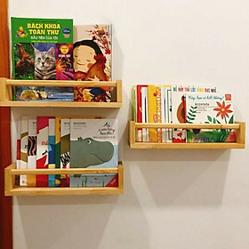 set 3 Kệ gỗ treo tường Chữ U Đựng Gia Vị kệ để sách Giá treo đa năng phòng tắm gỗ thông tư nhiên