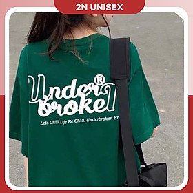 Áo thun tay lỡ form rộng - phông nam nữ cotton oversize - T shirt under broken - 2N Unisex