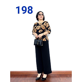 Đồ Cho Mẹ Trung Niên Bộ Đồ Phối Áo Lụa Hàn Châu và Quần Đũi Đen Cao Cấp 2022 - Tuấn Tú Store