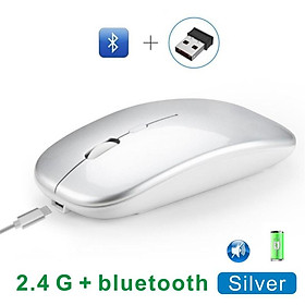 Chuột Không Dây Bluetooth Sạc Chuột Im Lặng USB Hai Chế Độ Chơi Game Mause Cho MacBook Xiaomi Mi PC Máy Tính Laptop