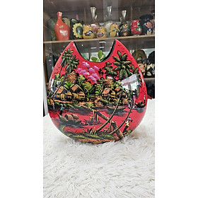 Mua Bình sơn mài bánh tiêu cao cấp size 37x36x14 cm thích hợp cắm hoa  trang trí  làm quà tặng ....