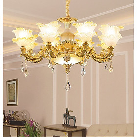 Đèn chùm TICON phong cách sang trọng trang trí nội thất hiện đại loại 8 tay - kèm bóng LED chuyên dụng.