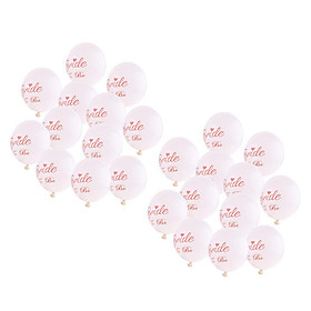 20 Pieces Latex White Balloon Pink Printed Wedding Bridal Shower
