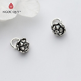 Hình ảnh Combo 2 cái charm bạc hình hoa sen treo - Ngọc Quý Gemstones