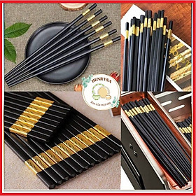 Mua Combo 10 đôi đũa hợp kim đầu mạ vàng chống mốc chống trơn cao cấp - HENRYSA