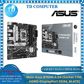 Mua Main Asus B760M A D4 (Socket 1700  HDMI+DisplayPort DDR4  M-ATX) - Hàng chính hãng FPT phân phối