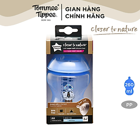 Bình sữa ty siêu mềm tự nhiên Tommee Tippee Closer to Nature 260ml, núm ty đi kèm 3-6 tháng – Tím