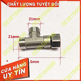 Tê ren ngoài rắc co, van tê cầu chia nước bồn cầu 2 ren ngoài 1 đầu ốc vặn inox