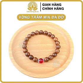 Vòng tay mix đá cẩm thạch đế bạc phong thủy trầm hương HÀ XÁ đeo tay cặp đôi nam nữ mệnh kim mộc thủy hỏa thổ may mắn tài lộc - tròn đơn mix đá 