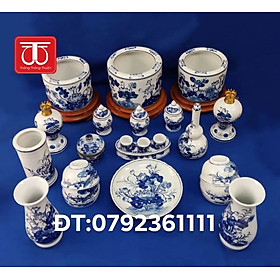 Mua BỘ BÁT HƯƠNG VẼ SEN ĐẾ GỖ HƯƠNG ĐK BÁT 16 18 20CM