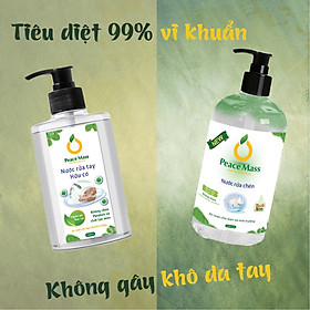 NRTC1 Combo Hữu Cơ Peace Mass Nước Rửa Tay 340ml + Nước Rửa Chén 500ml