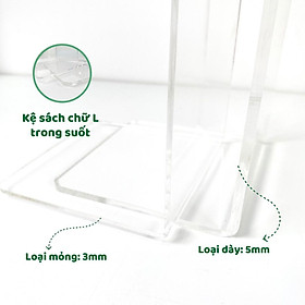 Mua Kệ sách chữ L nhựa Acrylic trong suốt để bàn basic DMJ
