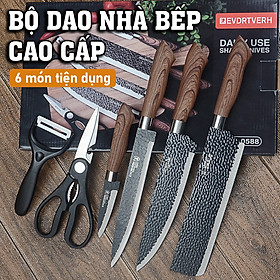 Bộ Dao nhà bếp cao cấp - Bộ dao kéo 6 món tiện dụng phục vụ đủ nhu cầu cho căn bếp nhà bạn- K1806