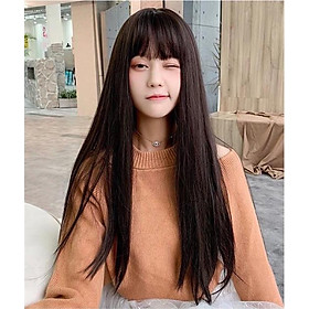 Tóc giả nguyên đầu thẳng dài siêu xinh kèm lưới và lược. Cam kết y hình, giống tóc thật 100%, Chất tóc là tơ nhân tạo loại 1, chịu nhiệt tốt.