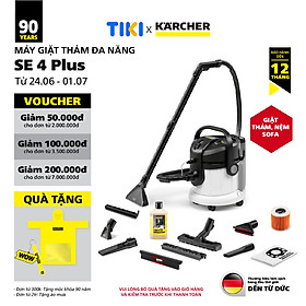 (Sản xuất Châu Âu) Máy giặt thảm, Sofa Karcher SE 4 Plus - Công suất 1000W - Làm sạch thảm, sofa và hút bụi đa năng dùng cho gia đình - Hàng Chính Hãng