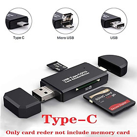 Đầu Đọc Thẻ Nhớ 3 Trong 1 Đa Năng Cho iPhone Type-c Micro USB/ Micro SD / SD Phù Hợp Cho Điện Thoại Thông Minh - Đối với Type-c