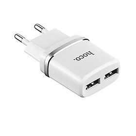 Củ sạc điện thoại 2 cổng USB HoCo C12 (Trắng) - Hàng Chính Hãng