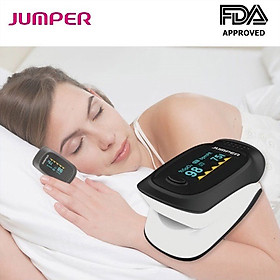 Máy đo nồng độ oxy máu SPO2 và nhịp tim, chỉ số PI Jumper JPD-500D (Chứng nhận FDA hoa kỳ)