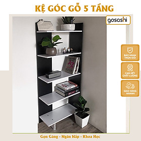 Kệ Góc Tường Đặt Sàn Cao Cấp, Dễ Lắp Đặt, Gỗ MDF Không Cong Vênh Thương Hiệu Gosashi-KGT5T