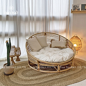 Mua Ghế Mây Tròn Gía Rẻ- Ghế Mây Papasan Cách Tân Tình Yêu Thư Giãn -Kích thước 1m4 form chuẩn truyền thống- Bàn Ghế Mây Tre Đan Trà