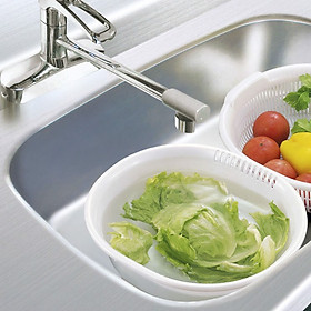 Mua Thau nhựa trắng đựng đồ  rửa rau củ 5 3L - Hàng nội địa Nhật