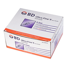 Bơm tiêm kim tiểu đường Isulin BD 0,3cc x 30G - hộp 100 cây