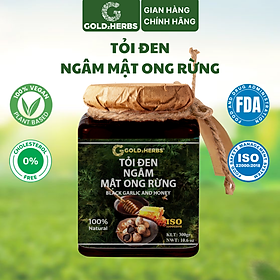 Tỏi đen ngâm mật ong rừng GoldzHerbs, 100% mật ong nguyên chất – Hũ 300g/ Hộp 15 gói