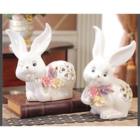 Mua Đôi thỏ sứ decor