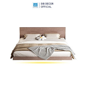 Mua Giường Ngủ Tatami Tối Giản Hiện Đại Màu Walnut Có Đèn LED SIB Decor GN32