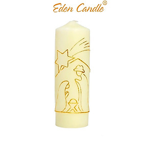 [4 Màu] Nến trụ tròn D6H20 EDEN CANDLE EDC7800 hình chóp, Sản phẩm chế tác hoàn toàn thủ công với họa tiết đẹp mắt, sang trọng