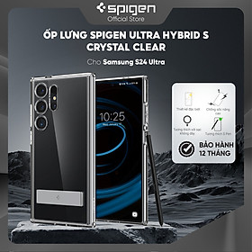 Ốp lưng Spigen Ultra Hybrid S Crystal Clear cho Samsung Galaxy S24 Ultra 6.8