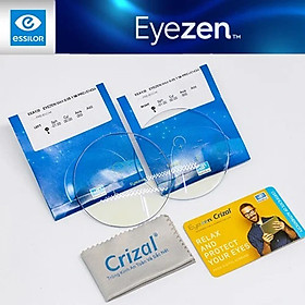 Tròng kính Essilor EYEZEN Crizal Prevencia công nghệ mới hỗ trợ điều tiết giảm mỏi mắt, giúp thư giãn bảo vệ mắt khi ngồi máy tính điện thoại ,tối ưu hoá thị lực theo độ tuổi, chống ánh sáng xanh (1 cặp) có sẵn 3 chiết suất