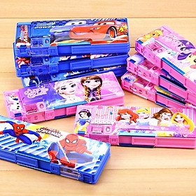 Hộp bút cho bé trai bé gái in nhân vật hoạt hình công chúa siêu nhân hình xe,hộp bút đựng đồ dùng học tập
