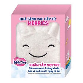 Khăn tắm sợi tre Merries tặng đồ chơi tắm Toys House