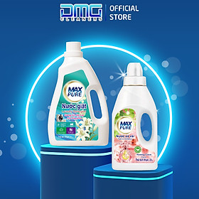 Combo Chai Nước Giặt Maxpure Hương Lily 3L + Chai Nước Xả Vải Maxpure Hương Thư Thái 2L