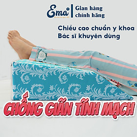 Gối chống giãn tĩnh mạch chân EMA thế hệ 2 - Độ cao chuẩn châu Âu - Mặt đặt chân phẳng xoay trở dễ dàng - 60x45x20cm